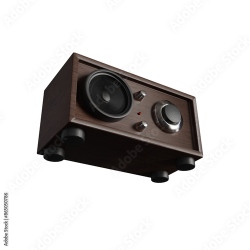 Retro 3d Render Radio Speaker photo