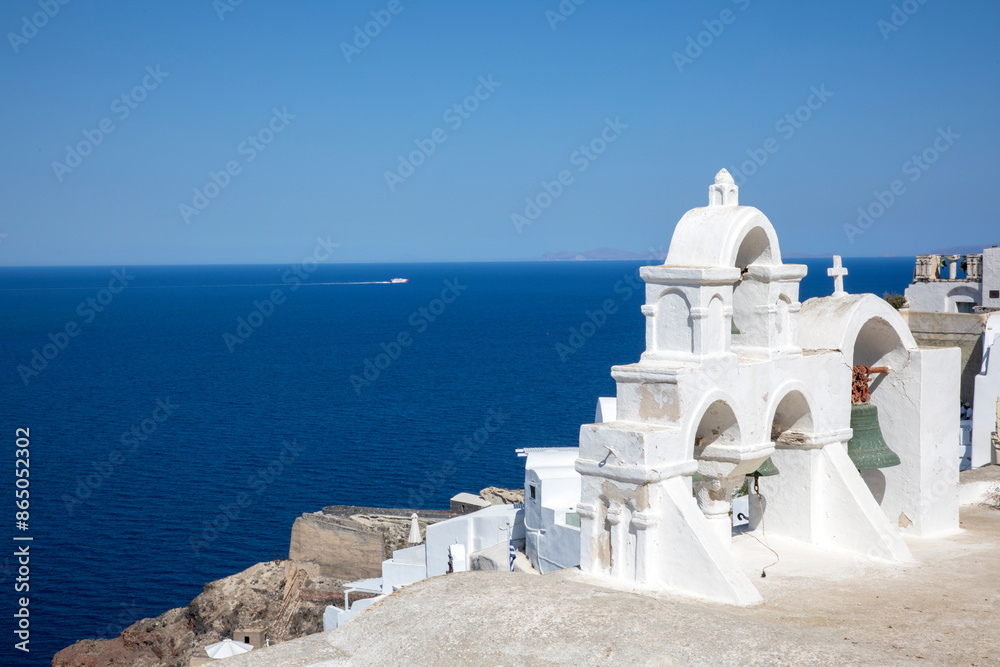 Santorini - Greece - May 17, 2024: Landscape from Oia village, Santorini, Cycladic Islands, Greece.