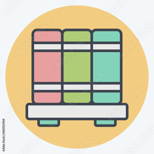 Icon Book shelf. related to Office symbol. color mate style. simple design illustration