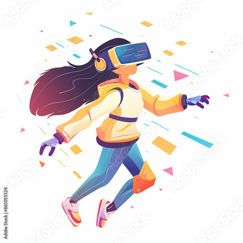 illustration of a child playing with a VR