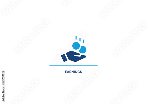 Earning, money, hand money icon in vector eps 10.