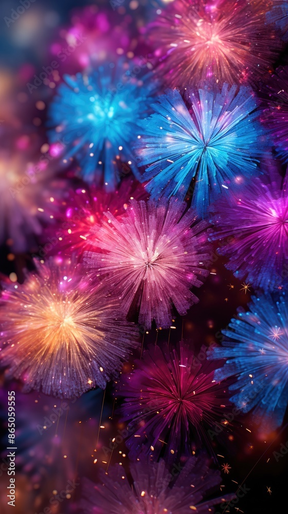 Fototapeta premium fireworks in the sky HD 8K wallpaper Stock Photographic image