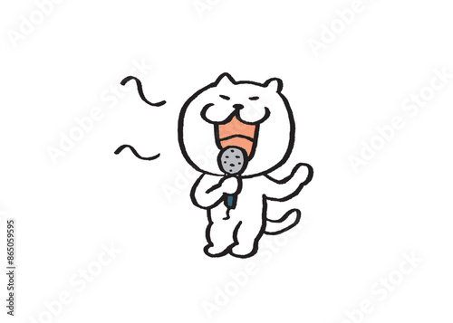 かわいい白猫キャラのカラオケ