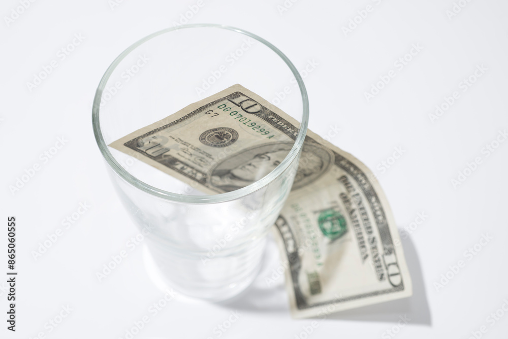 custom made wallpaper toronto digitalTen Dollar Bill Inside and Outside of a Drink Glass in Switzerland.