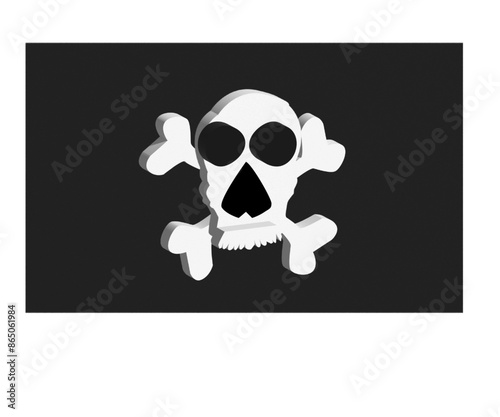 Black flag with skull cross.