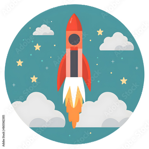 Launch into Space with a Red Rocket Ship