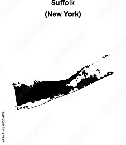 Suffolk County (New York) blank outline map
