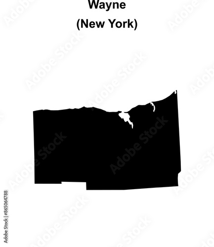 Wayne County (New York) blank outline map