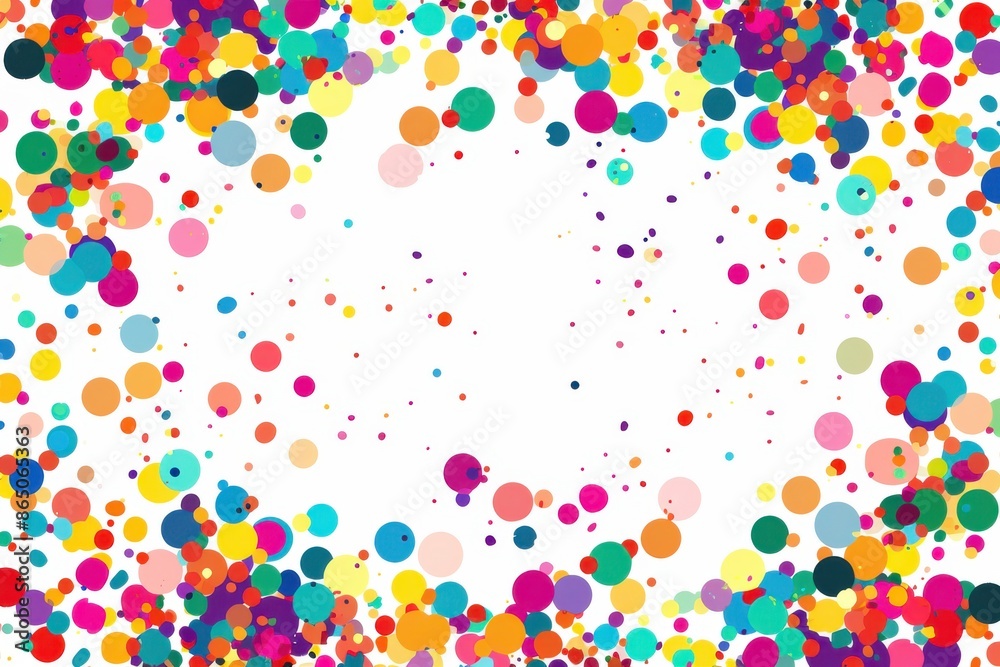 Vibrant party confetti border repeating pattern. Perfect for birthday party invitations, events, or decorations. Unique surface design for any occasion Vibrant party confetti border repeating pattern. Perfect for birthday party invitations, events, or decorations. Unique surface design for any occasion