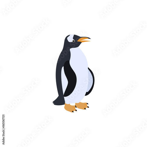 ジェンツーペンギン。フラットなベクターイラスト。　Gentoo penguin. Flat vector illustration.