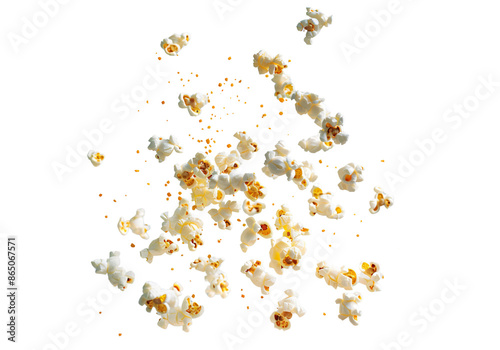 Butterfly or snowflake popcorn, an irregular shaped puffed corn kernels, isolated png