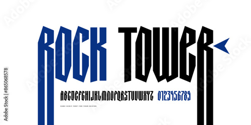 Narrow sans serif font in retro style