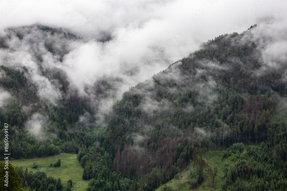 Landscape in Villnoess Valley in South Tyrol
