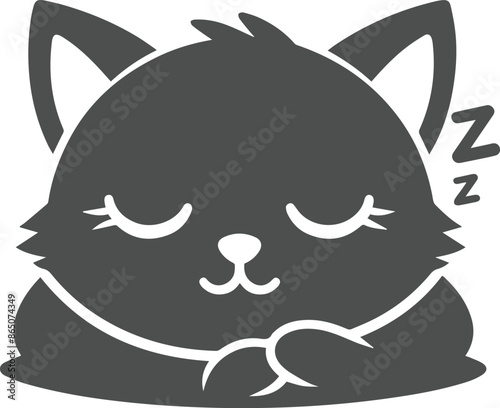 A cute Cat sleeping vector, silhouette. A sleeping cute Cat vector, silhouette 