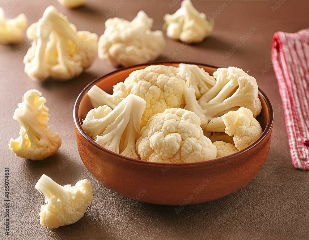 Fresh peeled cauliflower in bowl Fresh peeled cauliflower in bowl