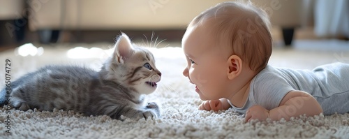 Smiling Baby with Curious K...