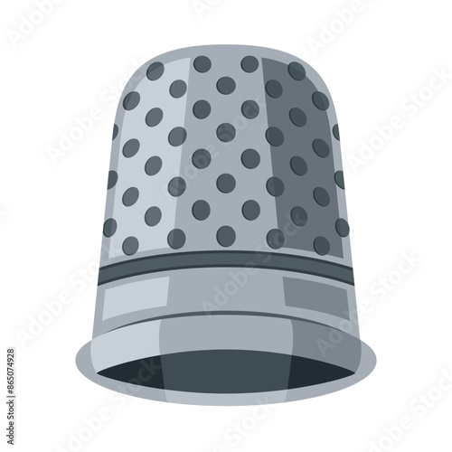 Thimble. A colored thimble icon. A metal object that helps with sewing and embroidery. Vector illustration isolated on a white background for design and web.