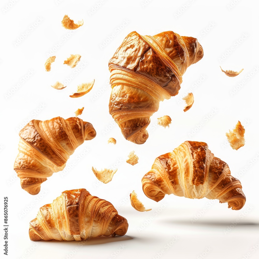 Croissants isolated on white background. Croissants isolated on white background.