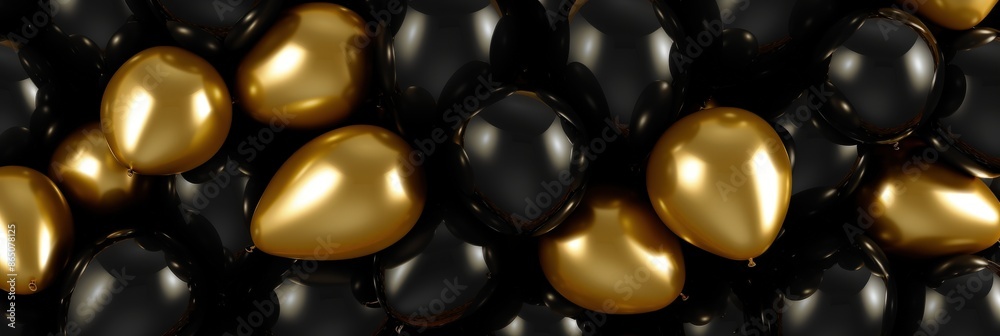 Golden and Black Balloons Celebration Golden and Black Balloons Celebration