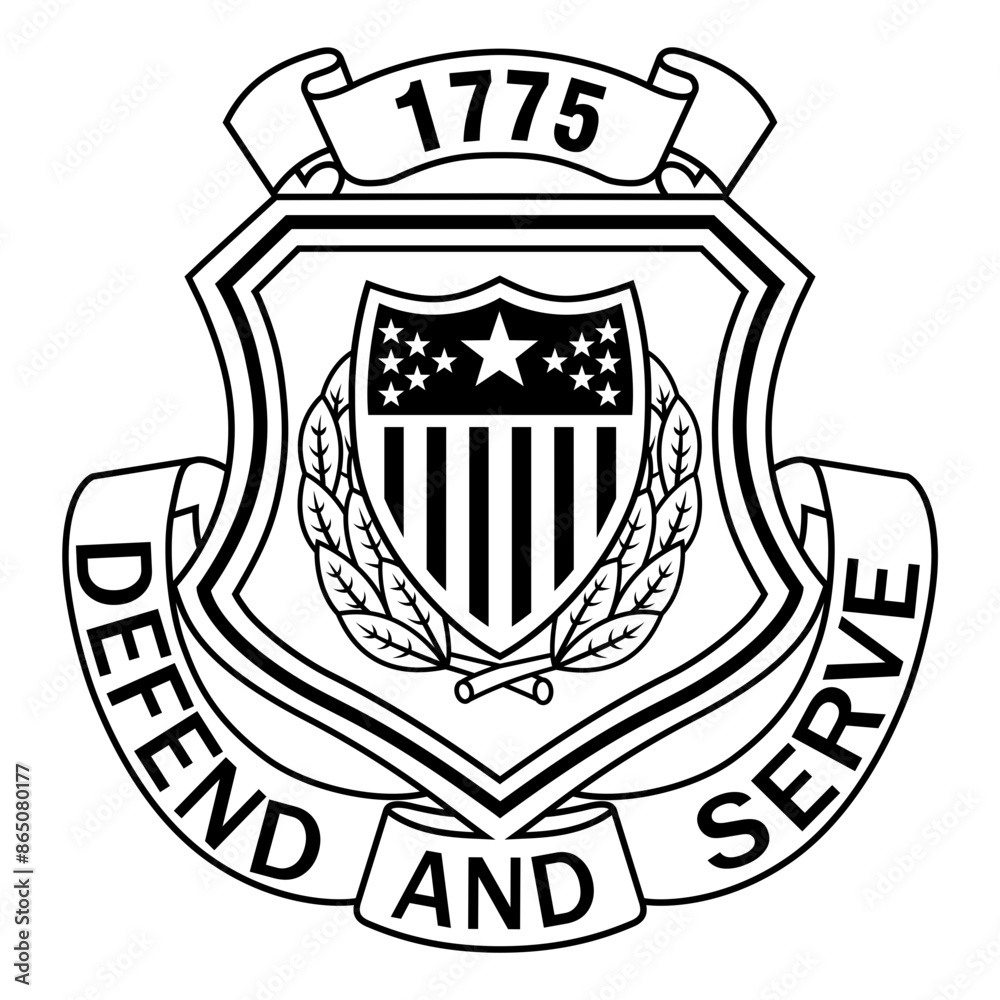 Ταπετσαρία Army Adjutant General Corps Insignia Blank, outline vector, SVG Badge, DXF, CNC