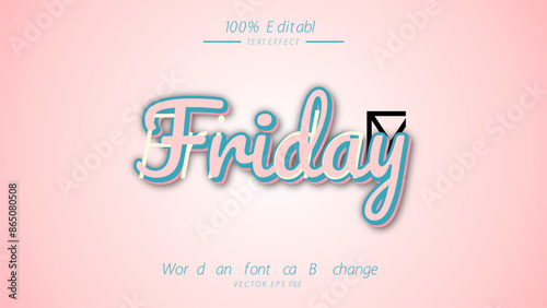 Editable style text effect - Friday Retro style effect