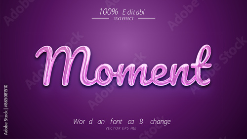 Editable style text effect - Moment Purple Liquid style effect