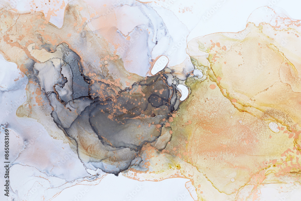 Fototapeta premium Abstract hand painted alcohol ink texture