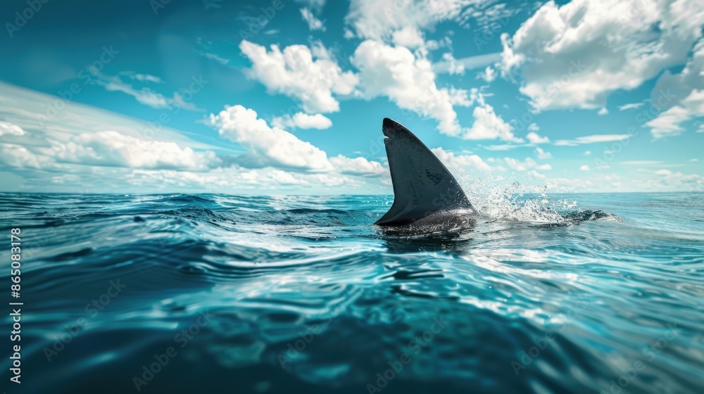 Fototapeta premium The Shark Fin in Ocean