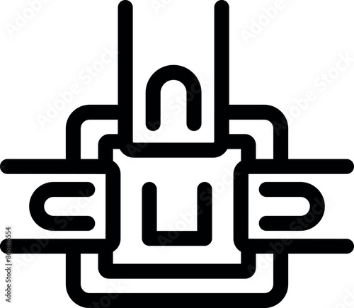 Plumbing icon depicting a water supply system with a valve regulating the flow of water