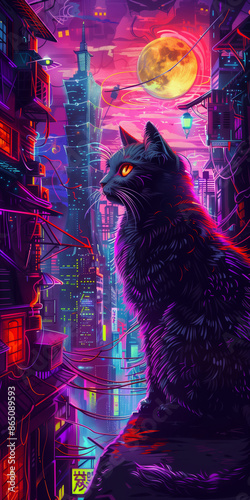 Cat, print, Streetwear, trendy print for t-shirt, edgy tshirt vector, urban sticker print, bold and vibrant colors, graffiti-inspired style, urban elements with a modern twist, just print, statement