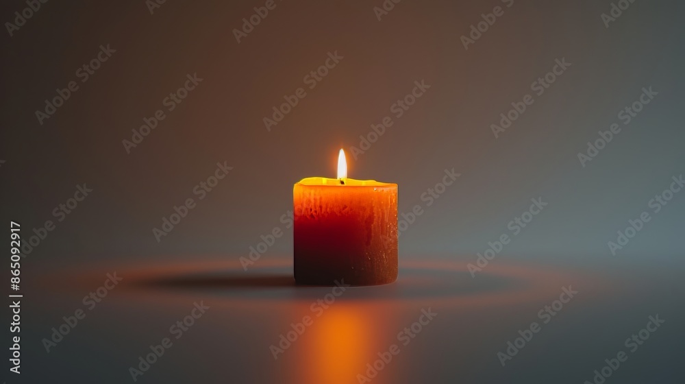 A candle is lit and is sitting on a table A candle is lit and is sitting on a table