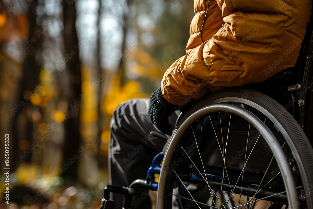 Obraz premium AI generated picture lifestyle of disabled person in wheelchair