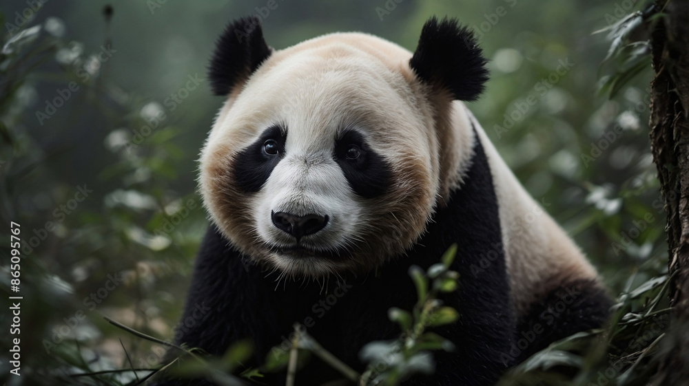 Fototapeta premium panda bear in a wild