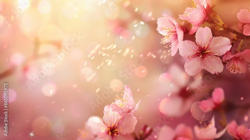 Cherry Blossom on a Blurred Background