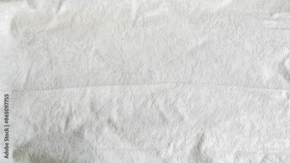 minimalistic white crumpled fabric with pattern