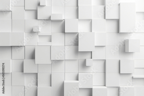 Abstract white background with squares of different sizes and shapes. Background for design, cover or presentation.