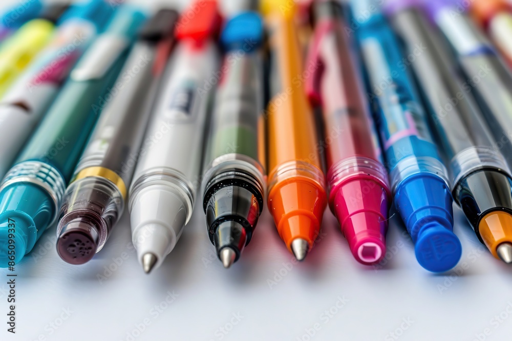 Back to School. Close up of Pens and Pencils in a Jar. Colored Felt Pens, Markers Holder. Macro. Colorful Stationery Items for Studying Arrangement in Creative Mess. Office Equipment. New School Year Back to School. Close up of Pens and Pencils in a Jar. Colored Felt Pens, Markers Holder. Macro. Colorful Stationery Items for Studying Arrangement in Creative Mess. Office Equipment. New School Year