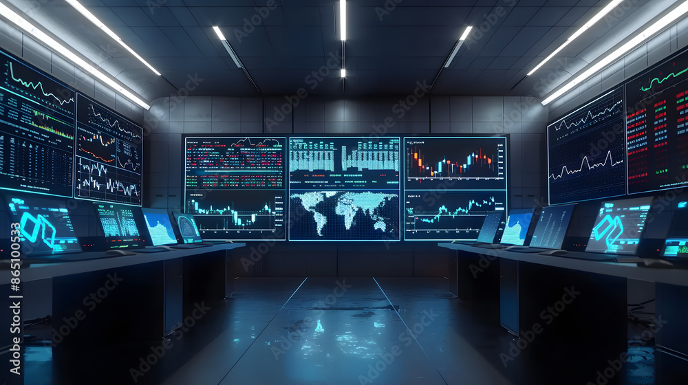 A big flat modern screen. Trading terminals, A big flat modern screen. Trading terminals,