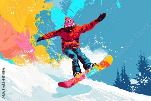 illustration snowboarder