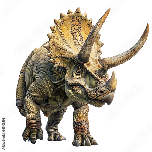 Triceratops, on transparent background. 