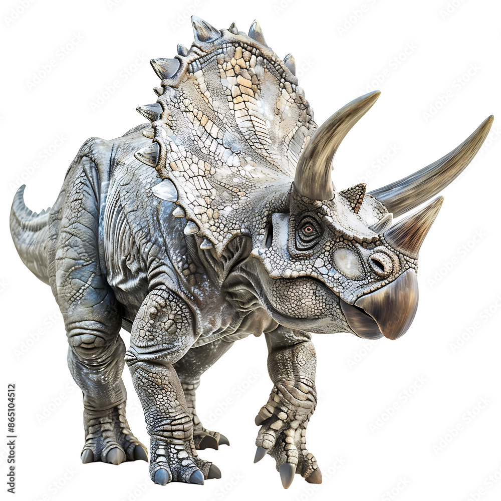 Fototapeta premium Triceratops, on transparent background. 