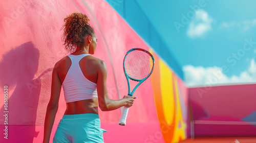 woman with tennis racket