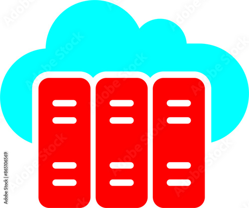 Cloud Library Vector Icon