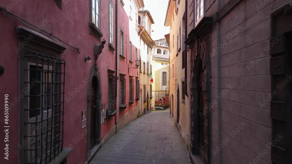 narrow street in the town of Barga, Tuscany narrow street in the town of Barga, Tuscany