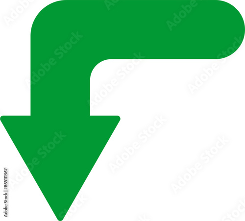 Turn Down Vector Icon