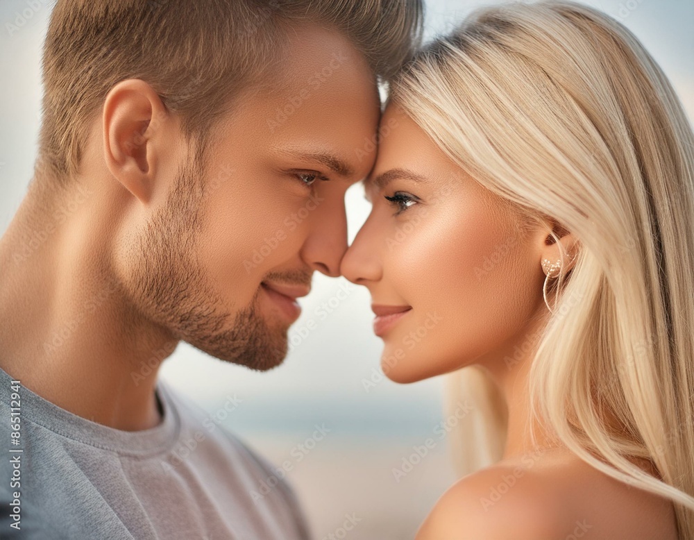 portrait of a couple, a pair of lovers looking into each other's eyes portrait of a couple, a pair of lovers looking into each other's eyes