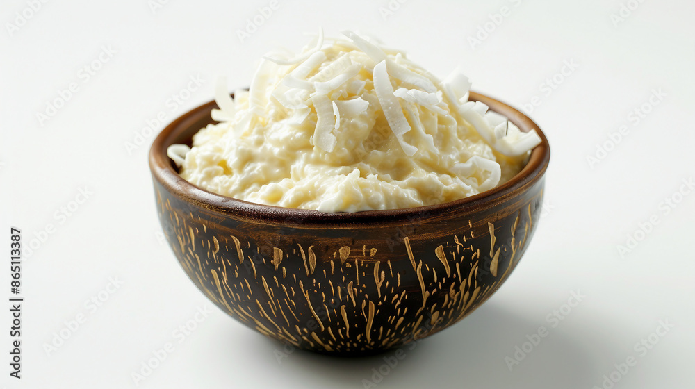 Creamy Delights - Coconut Cream in a Colorful Bowl Creamy Delights - Coconut Cream in a Colorful Bowl