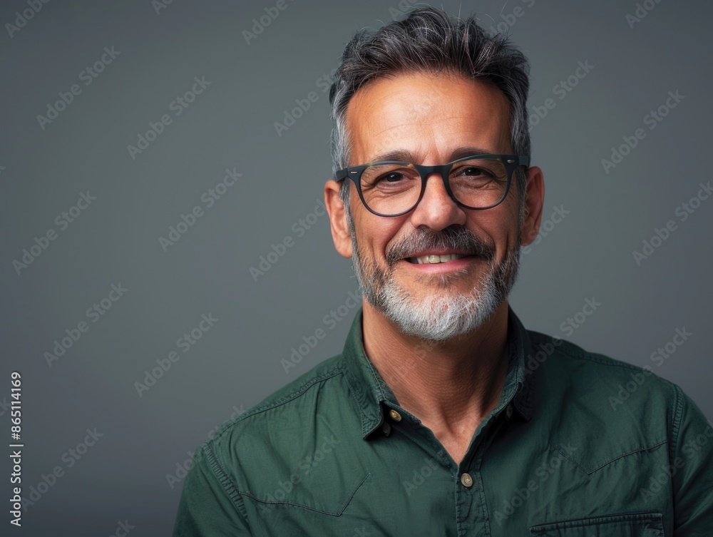 A person wearing glasses and a green shirt, possibly in an office or casual setting A person wearing glasses and a green shirt, possibly in an office or casual setting
