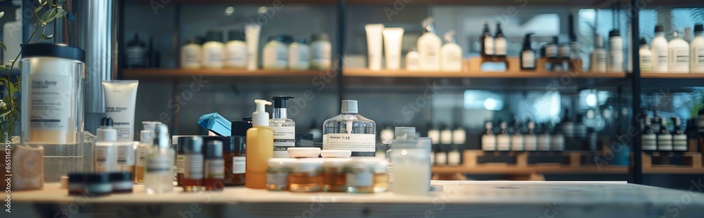 Variety of skincare products on display Variety of skincare products on display