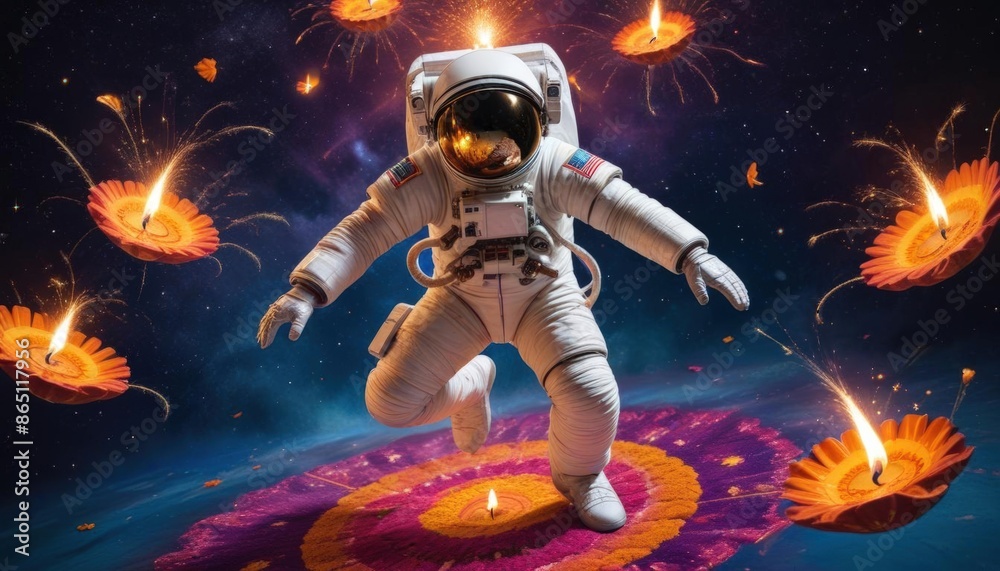 Fototapeta premium Closeup portrait of an Astronaut